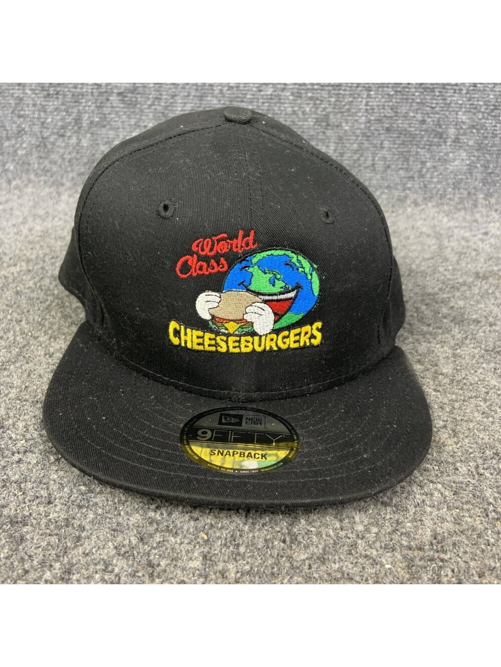 World Class Cheeseburgers New Era 9Fifty Black Snapback Hat